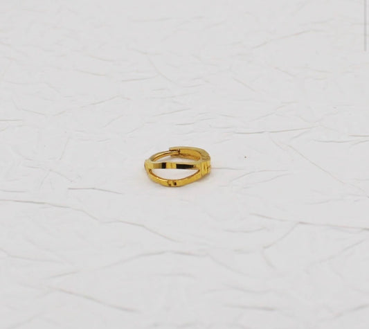 Light Detailed Double Hoop | 7mm