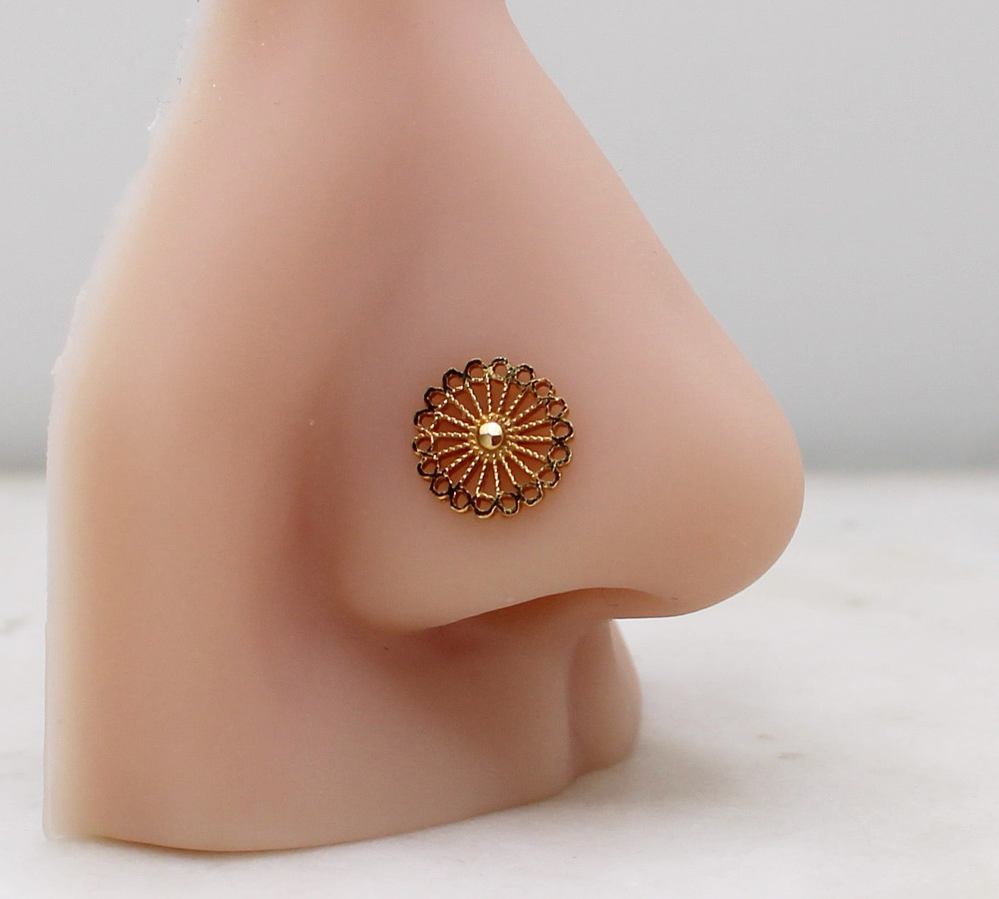 Large Gold Flower Stud
