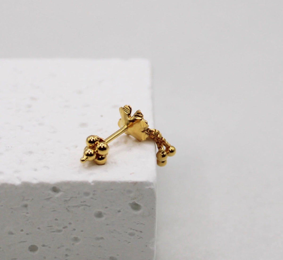 Floral Chain Vertical Helix Stud