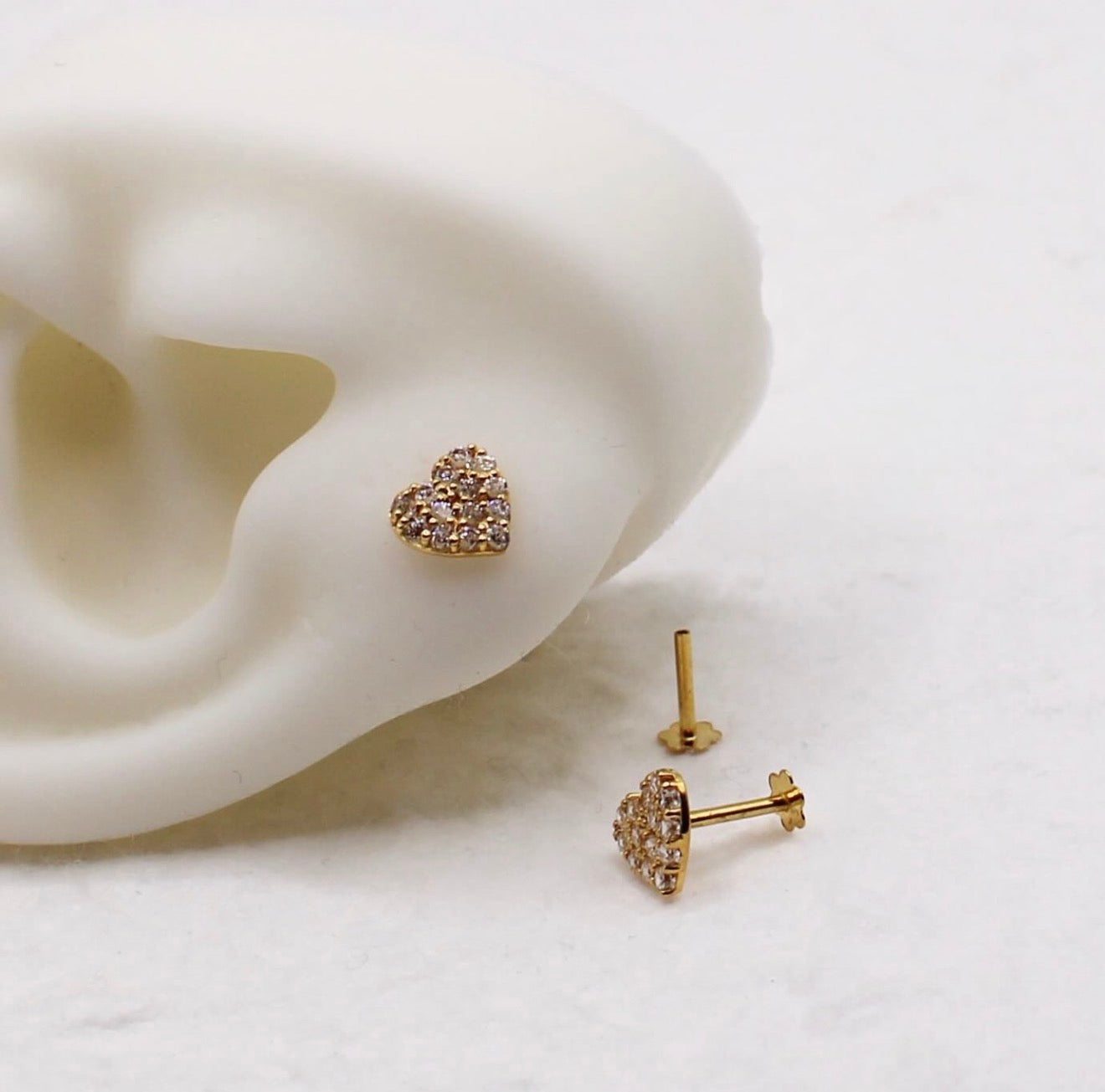 Sparkly Heart Studs