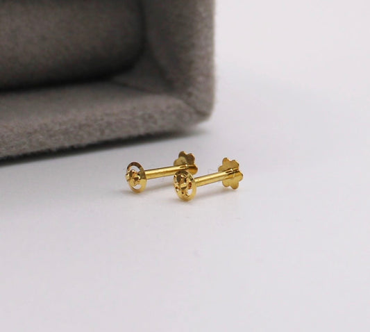Round Gold Halo Studs