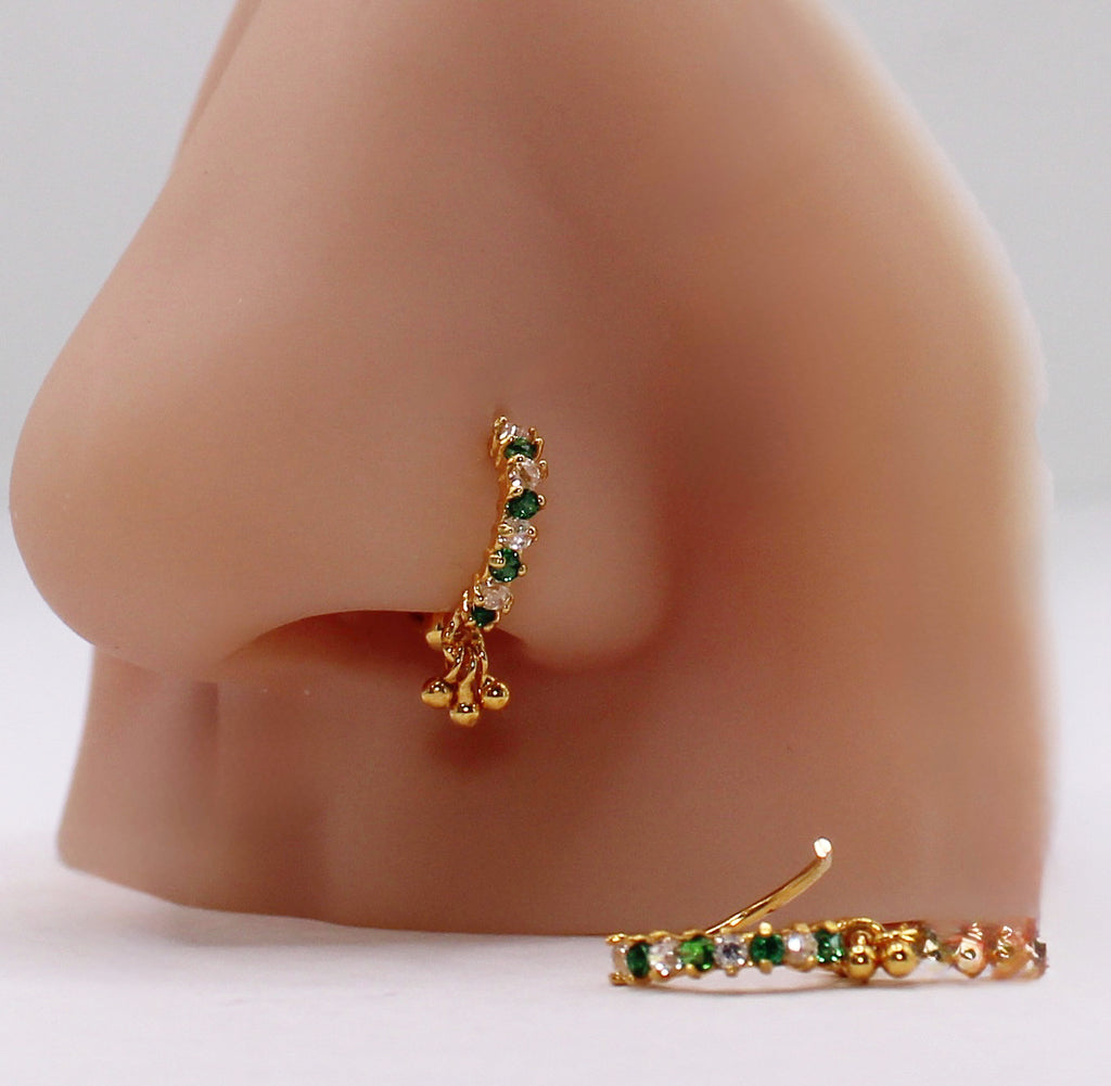 Green & Clear Cluster Hoop