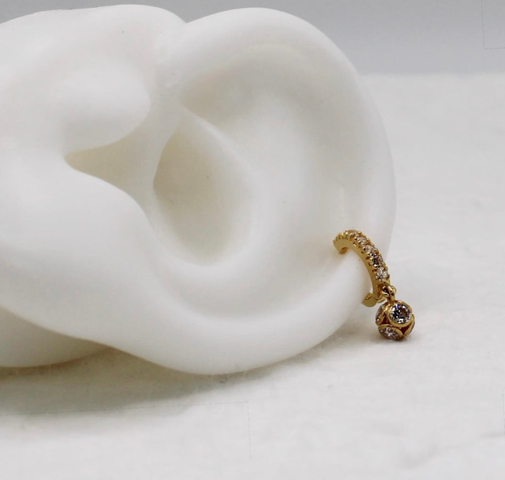 Chunky Sparkly Dangle-Ball Hoop