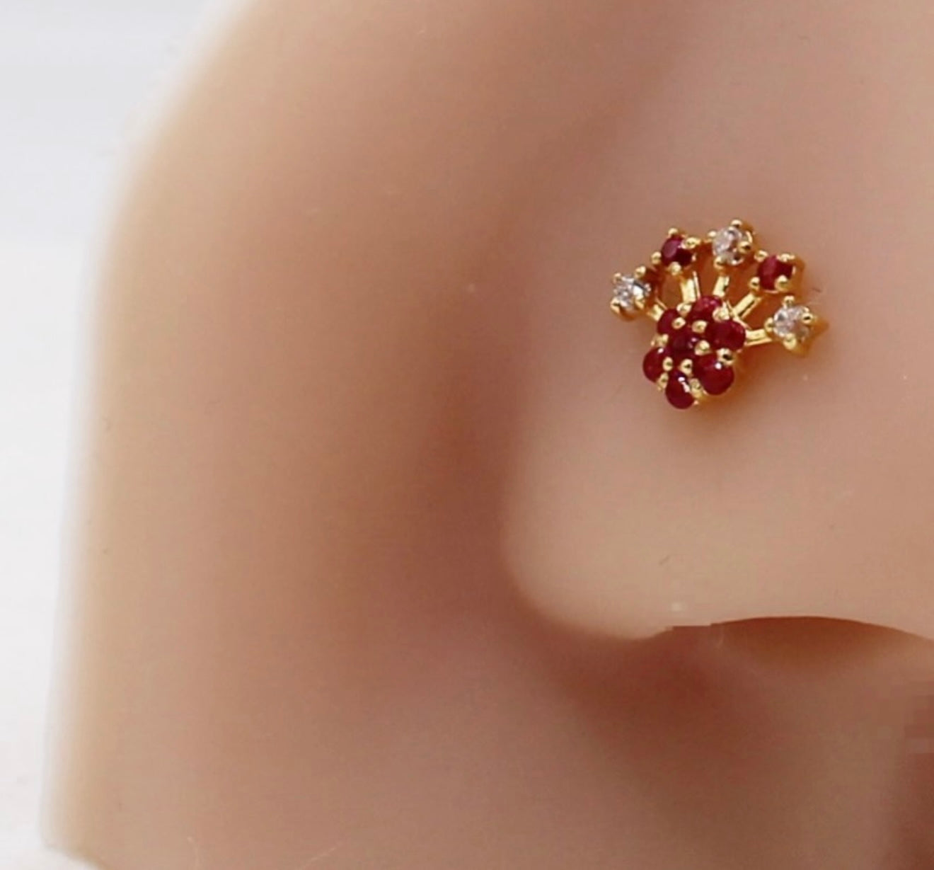 Pink Crescent Stud
