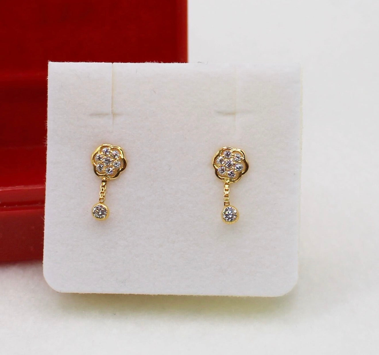 Small Sparkle Drop Studs | 18carat