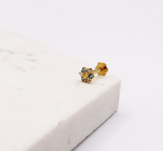 Blue Flower Stud