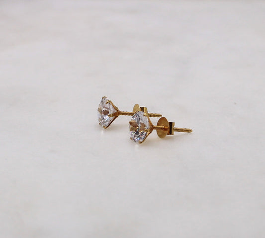 6mm Cubic Zirconia Studs