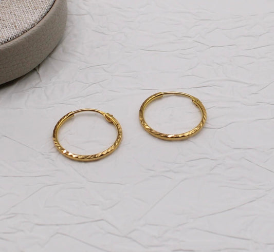 Stripe Detail Hoops | 15mm