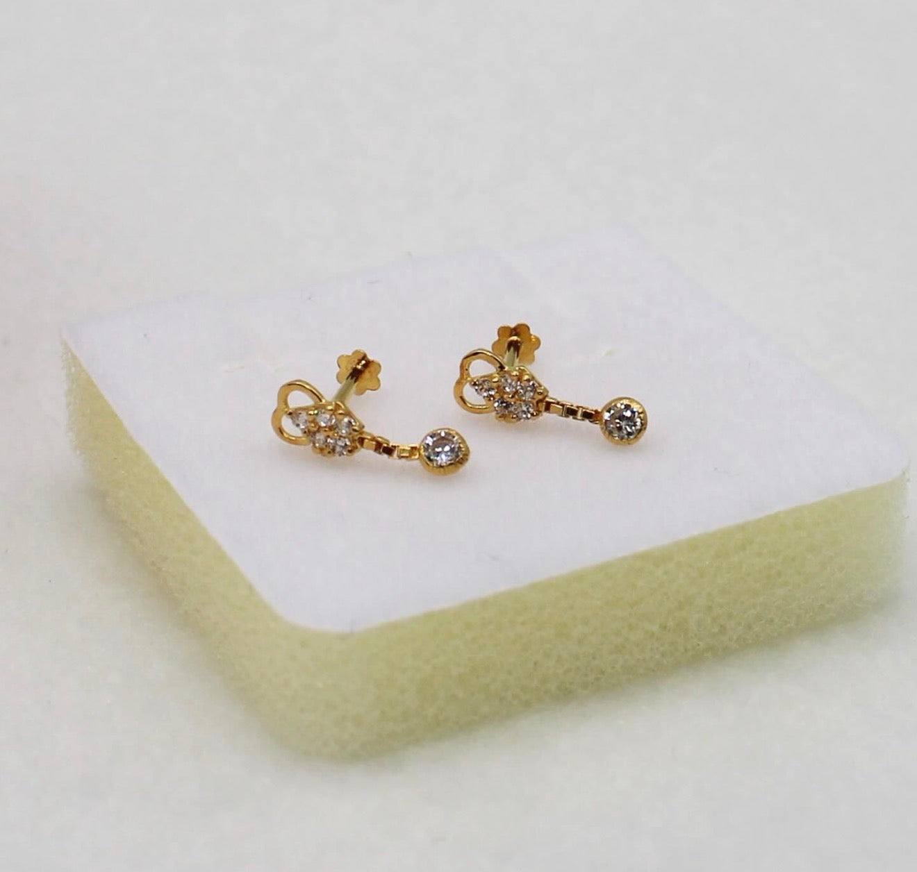 Small Sparkle Drop Studs | 18carat