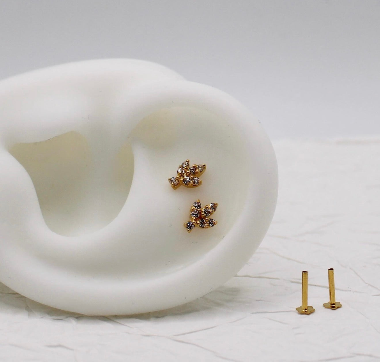 Gold Leafy Stud | single piece