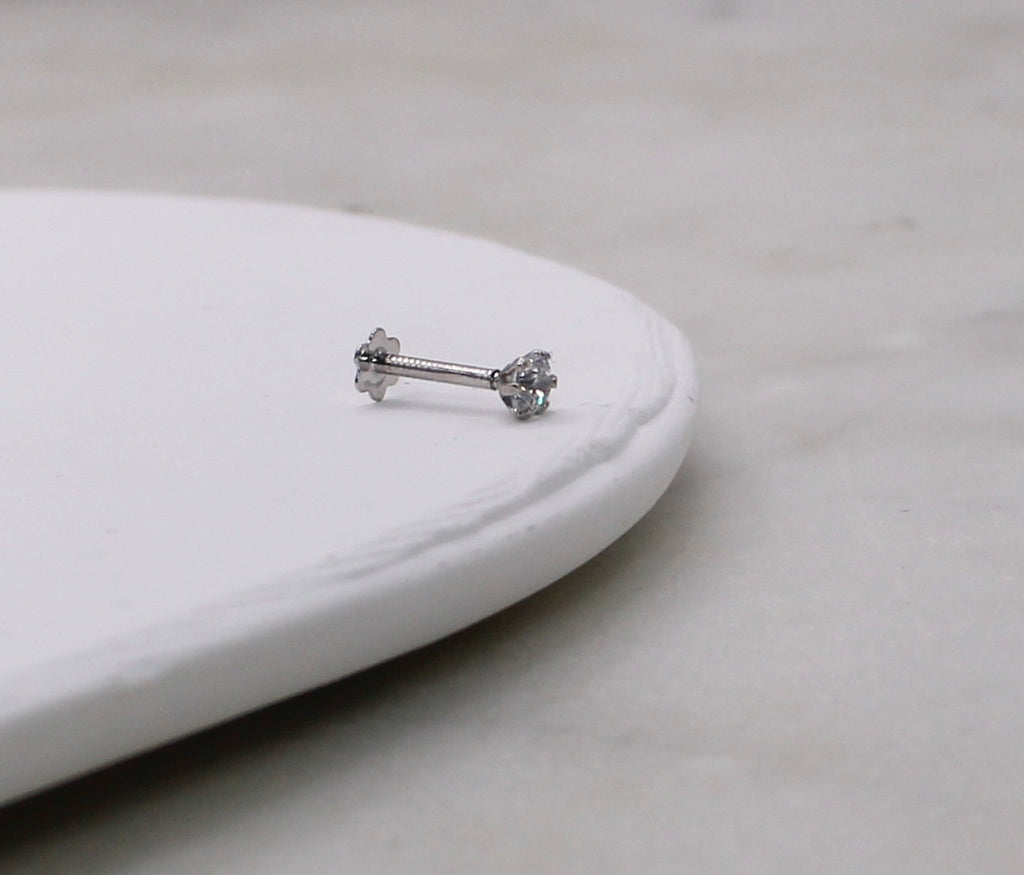Rhodium Stud | 2.5mm
