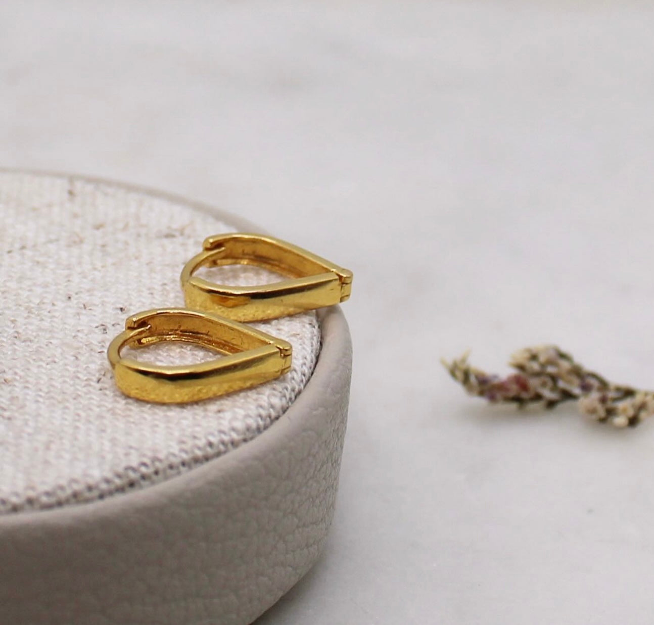 Mini Gold Heart Hoops