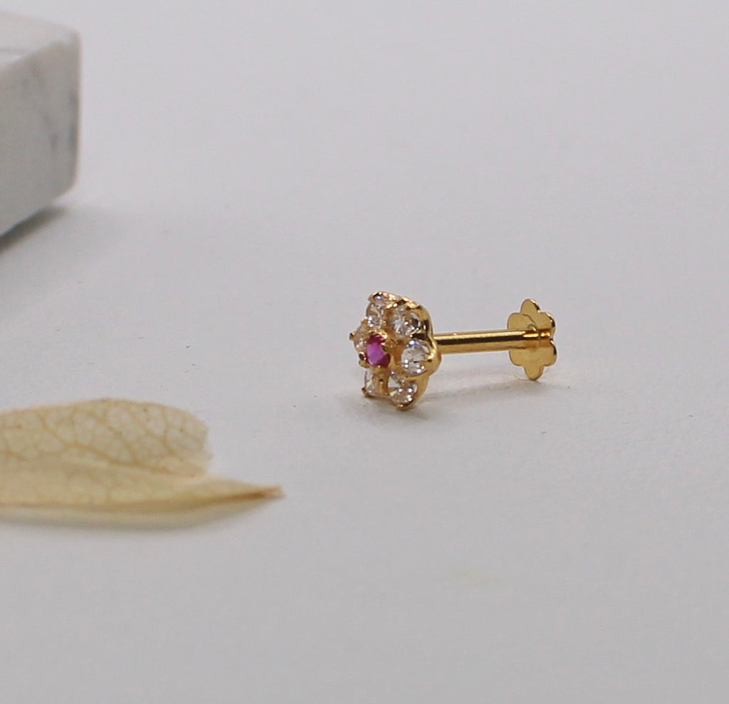 Pink Flower Stud