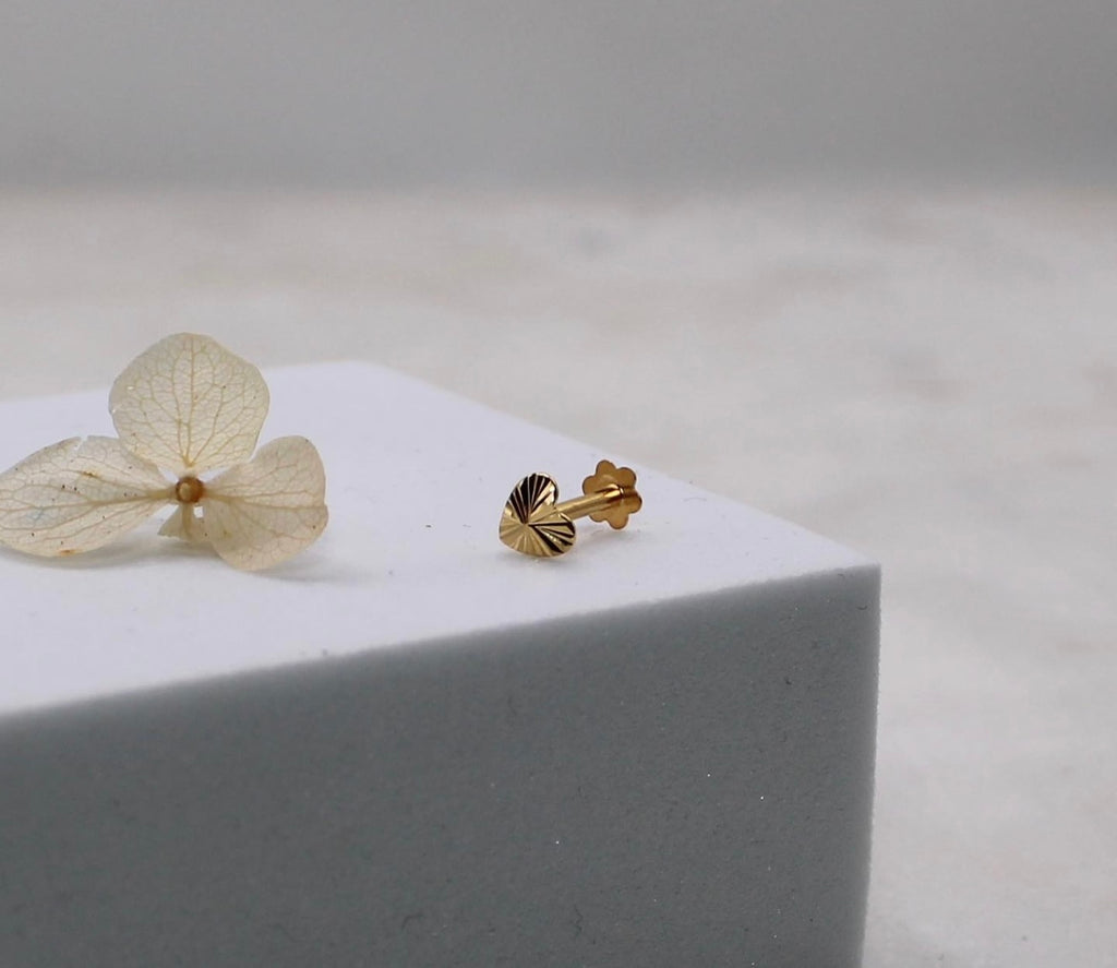 Diamond Cut Heart Stud 14carat