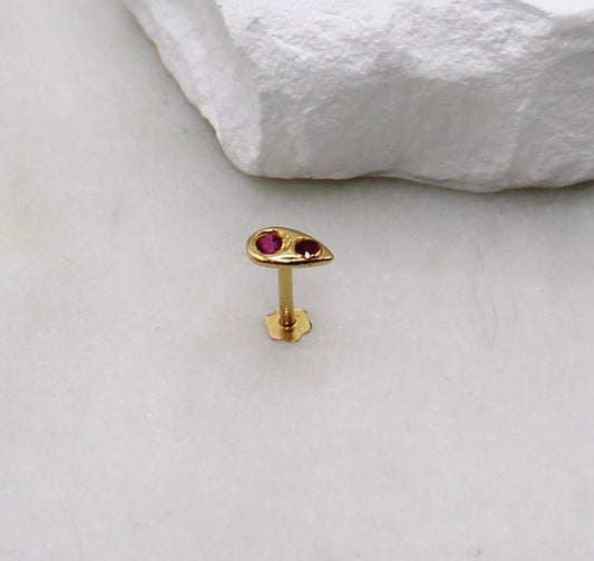 Pink Raindrop Stud