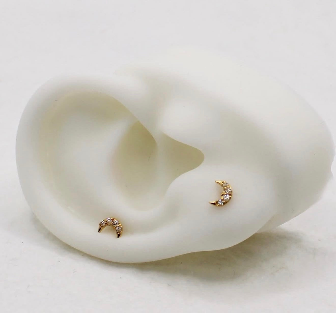 Sparkly Moon Studs