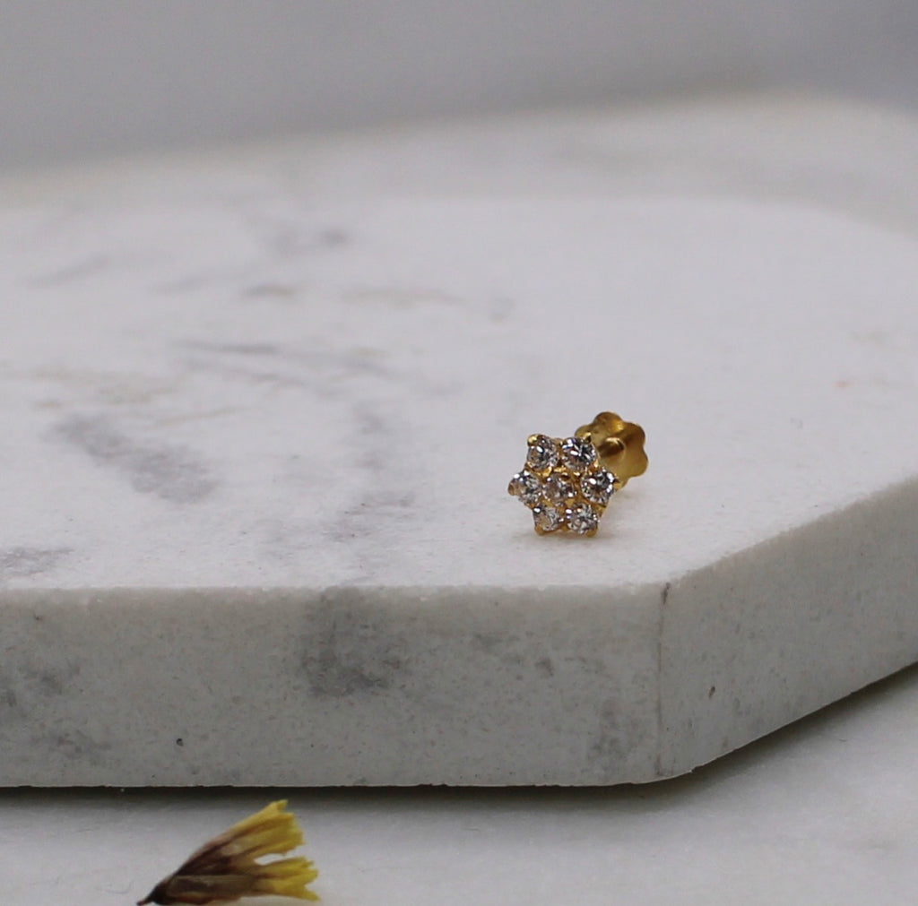 CZ Flower Stud | 4mm