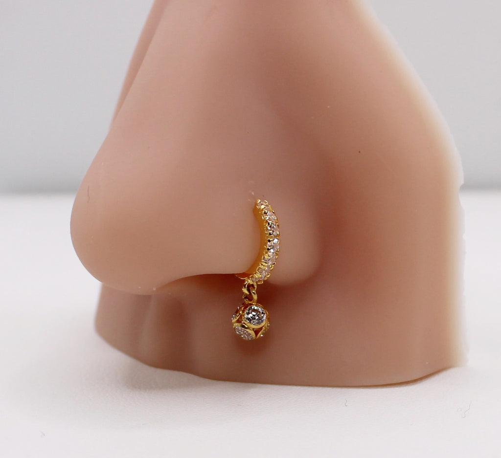 Chunky Sparkly Dangle-Ball Hoop