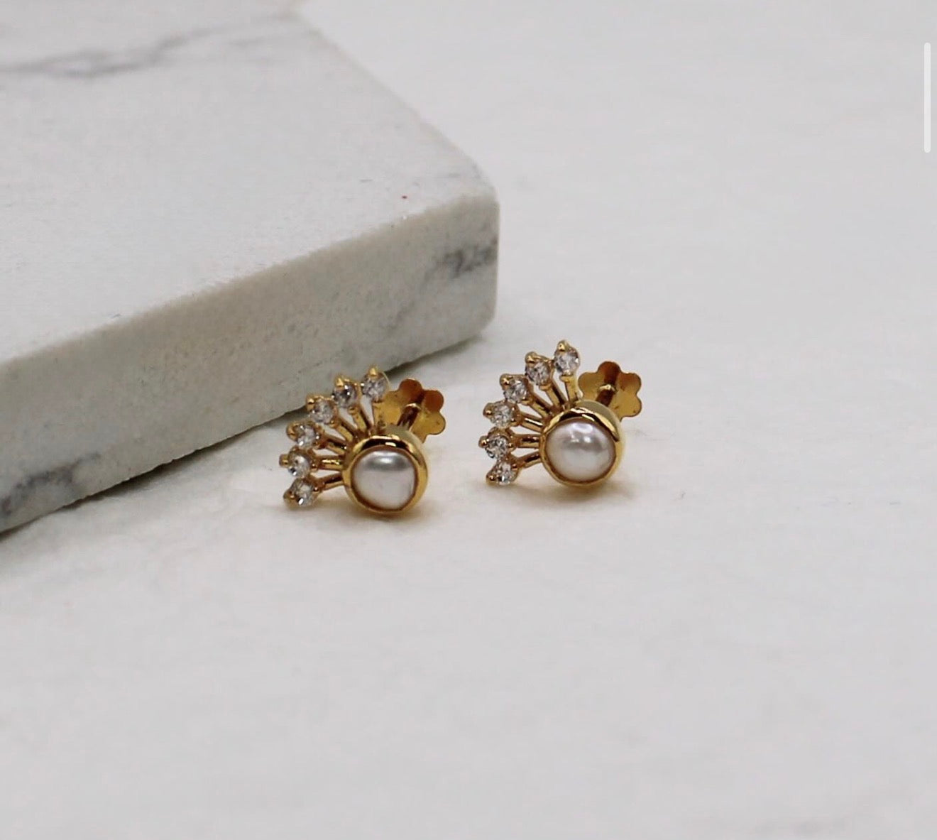 Pearly Crescent Studs
