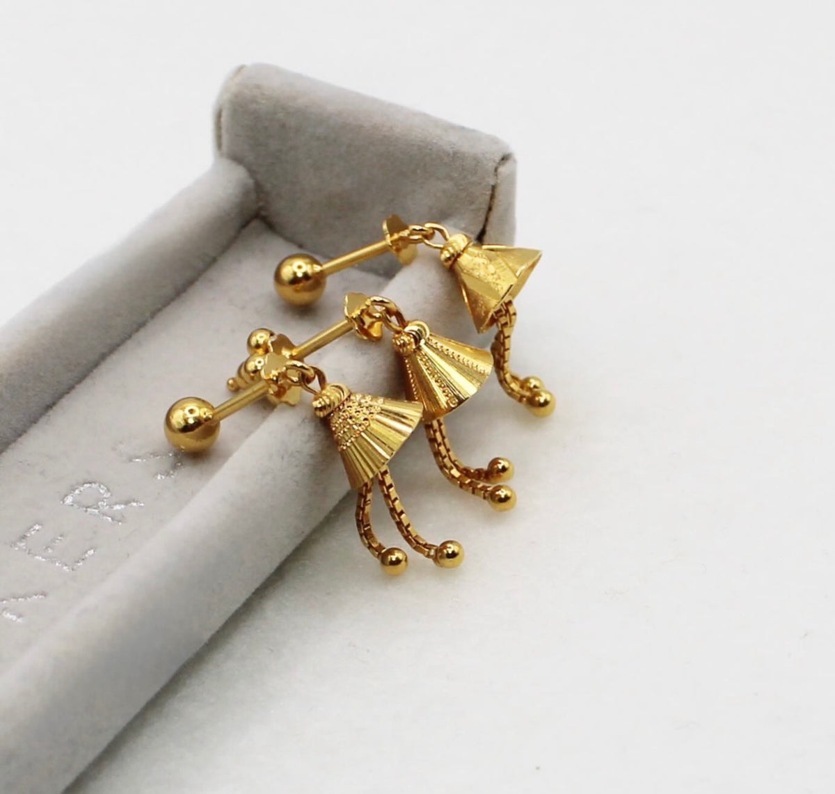 Dangly-bell Vertical Helix Stud
