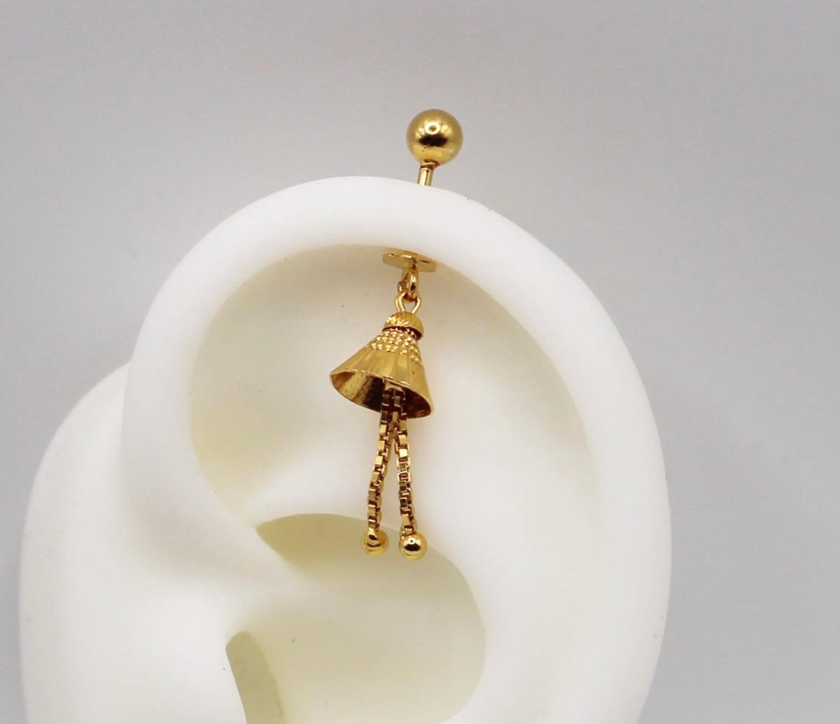 Dangly-bell Vertical Helix Stud