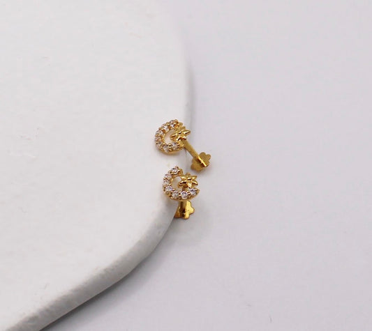 Moon & Star Studs | 6mm