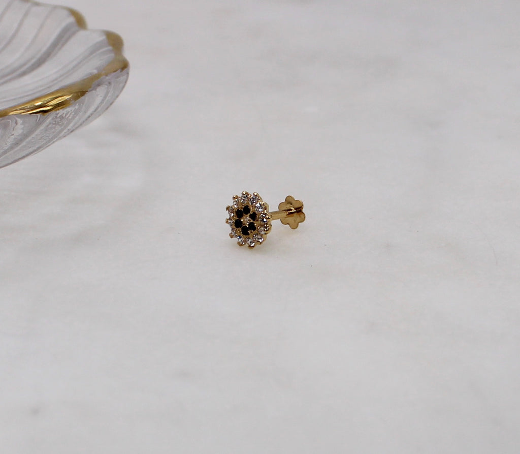 Black Multi-stone Stud