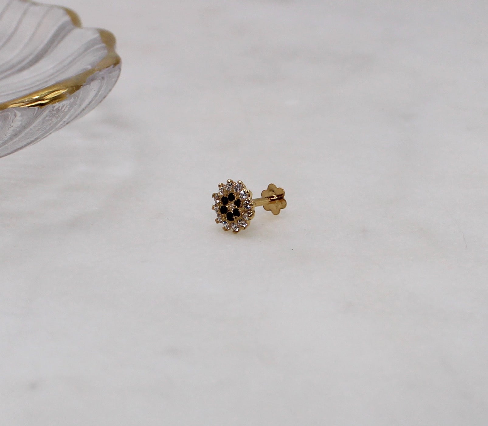 Black Multi-stone Stud