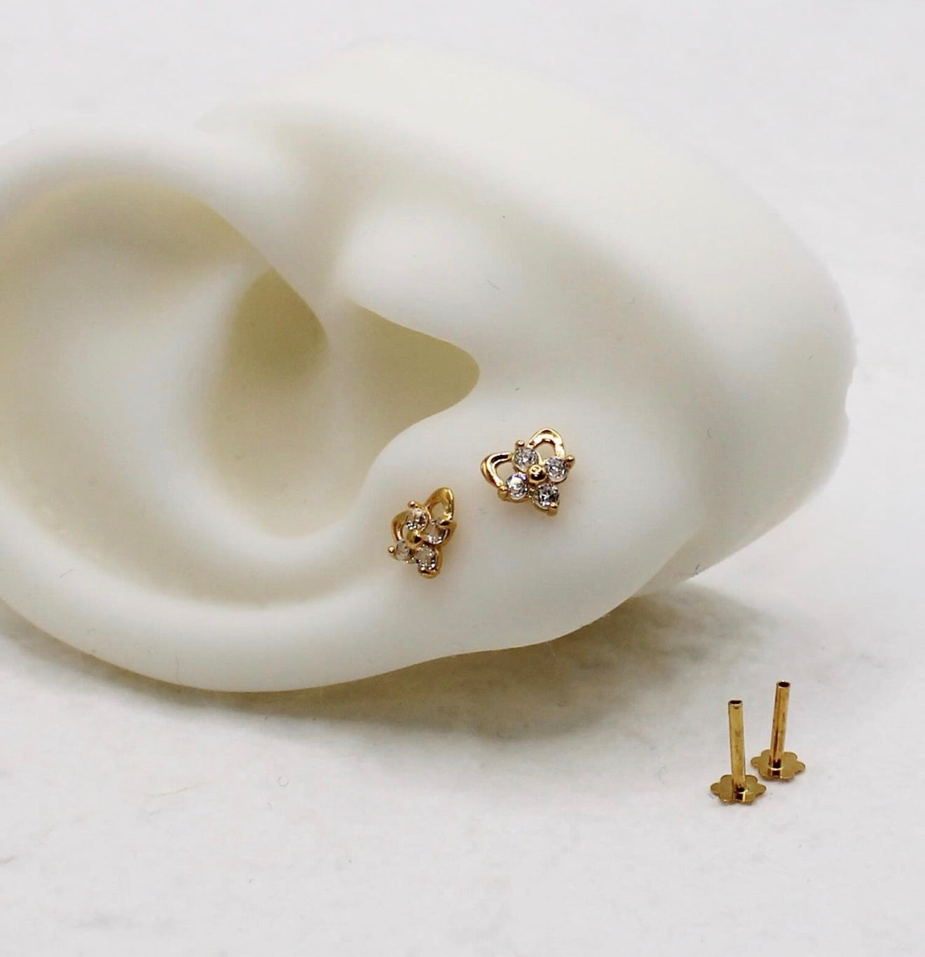 Diamanté Heart Studs