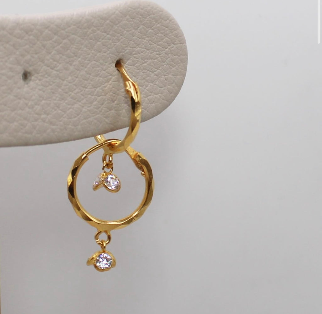 Mini 22carat Dangly Hoops