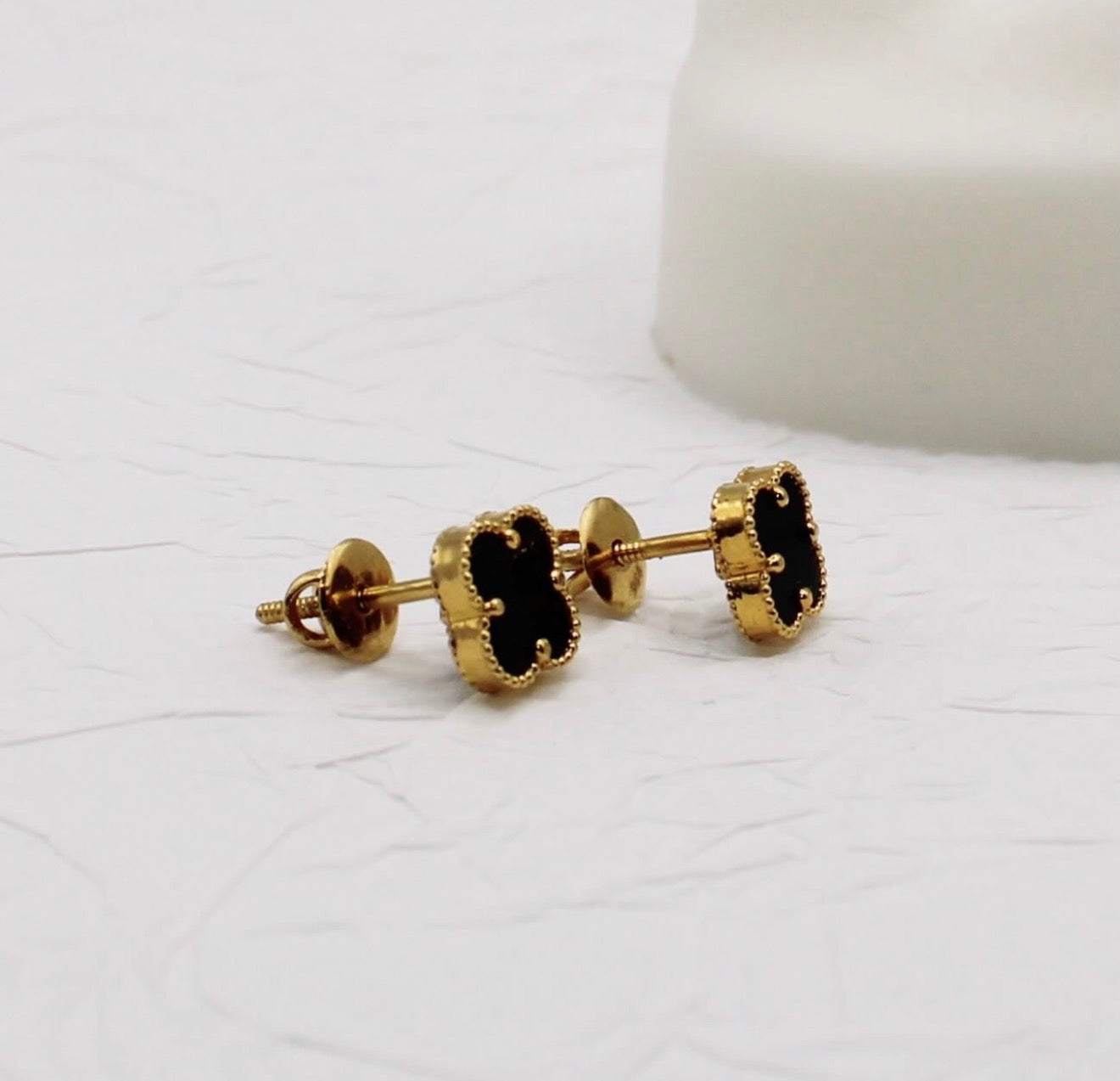 Midnight Clover Studs