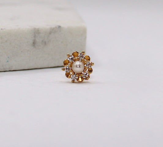 Sparkly Pearl Stud