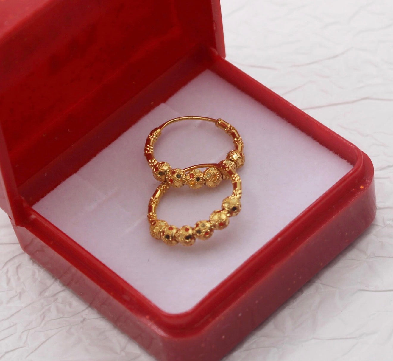 Beaded Detailed Hoops | 12.5mm
