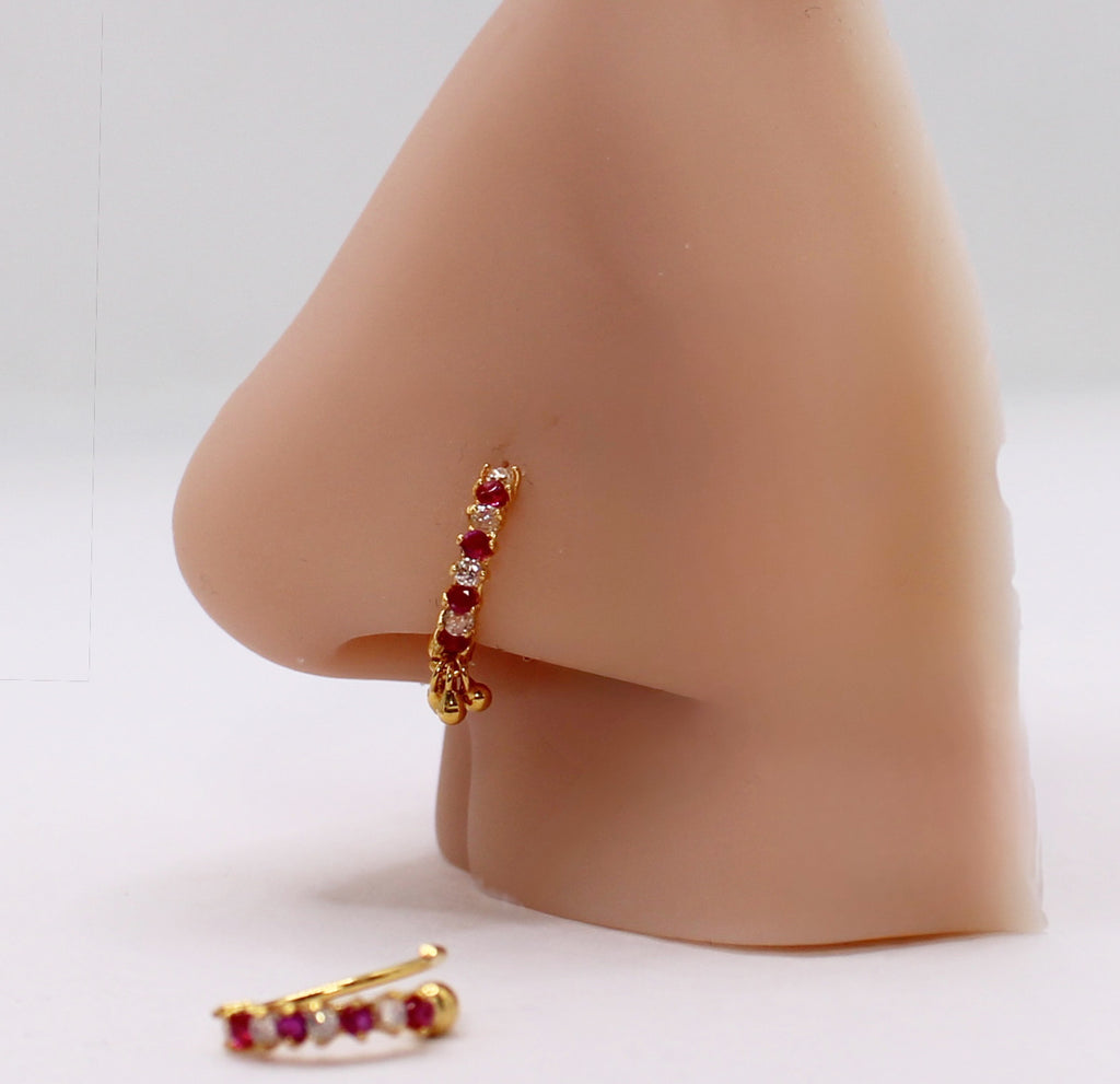 Deep Pink Cluster Hoop