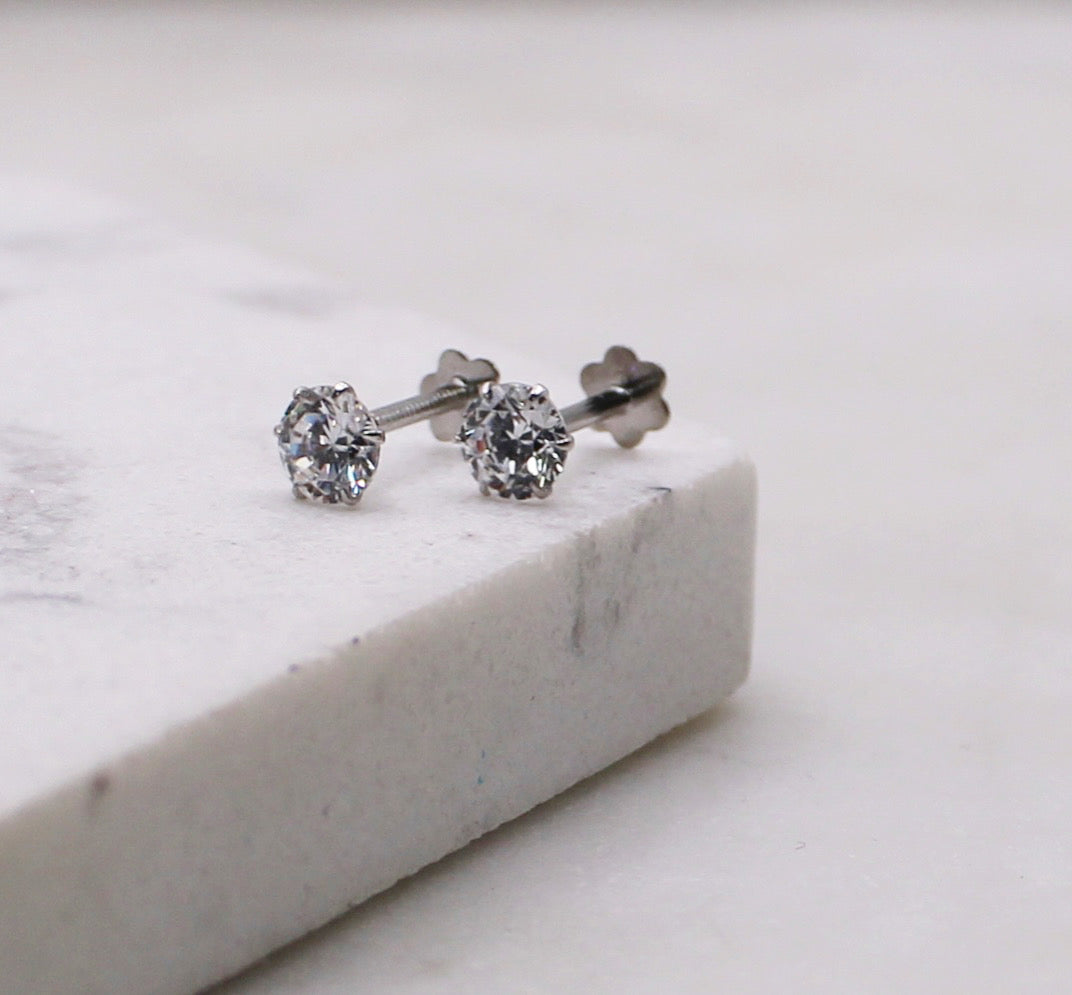 4mm Rhodium Studs