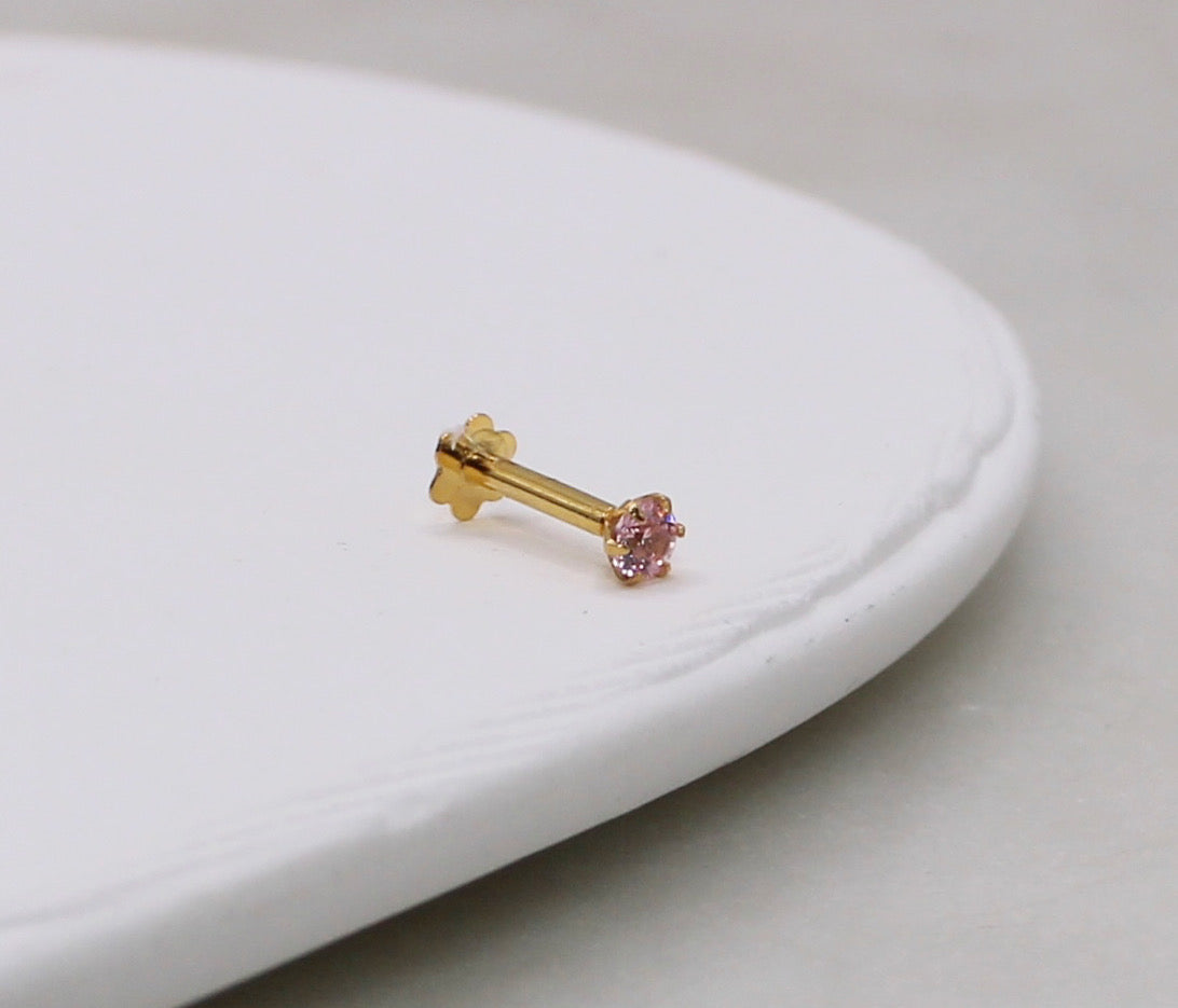 Baby Pink Stud | 2mm