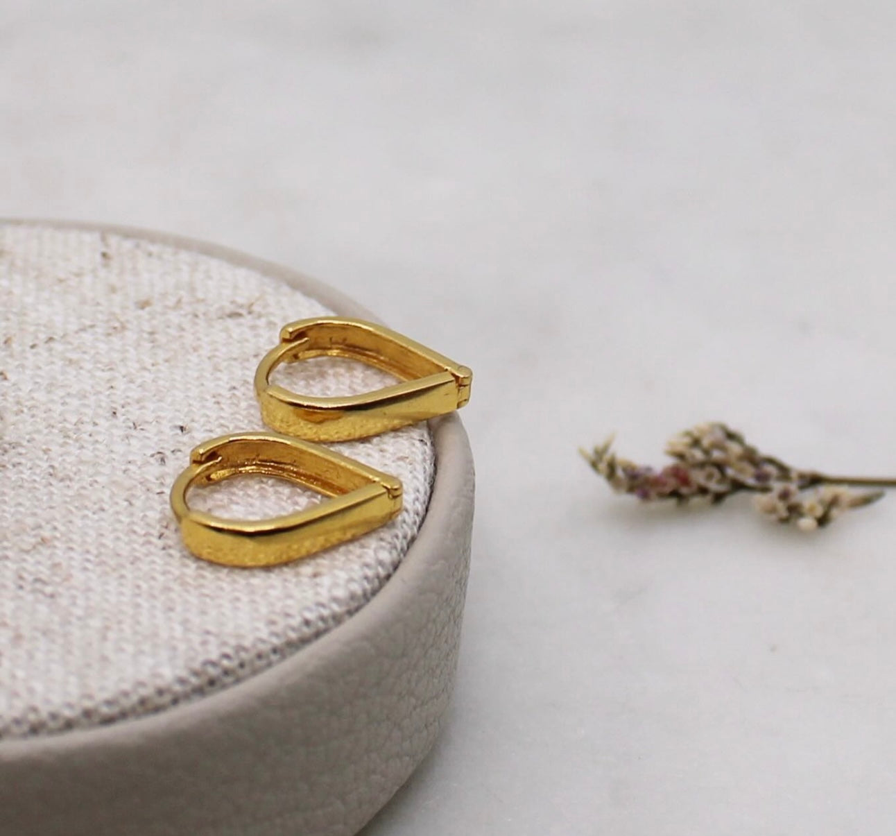 Mini Gold Heart Hoops