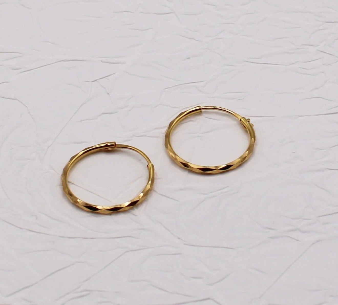 Diamond-cut Hoops | 15mm