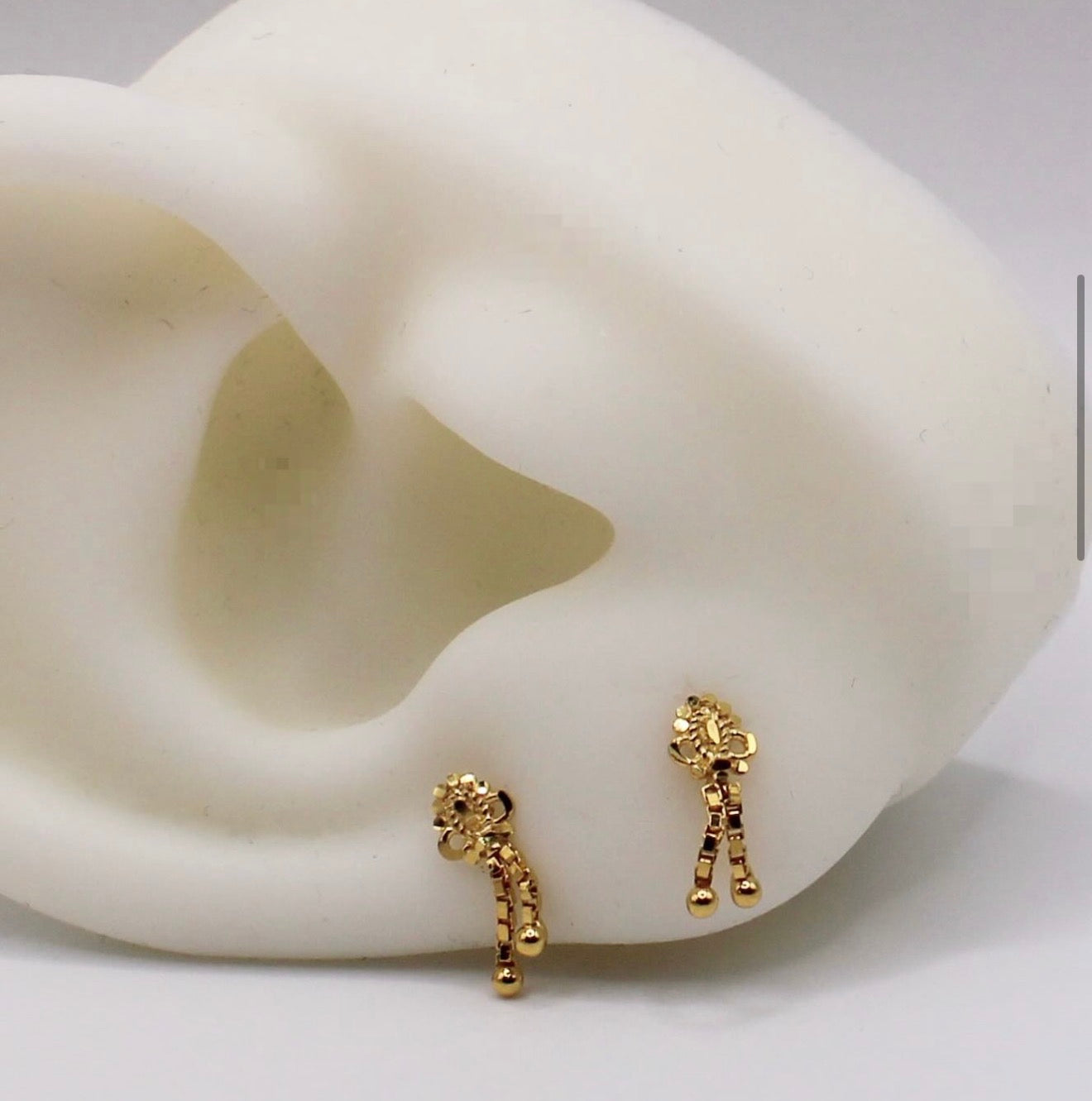 Tiny Dangly Studs | 14carat