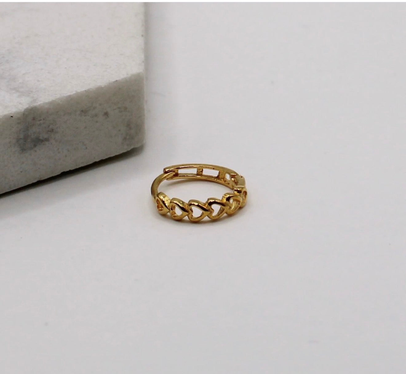 Stacked Open Heart Hoop | 8.5mm