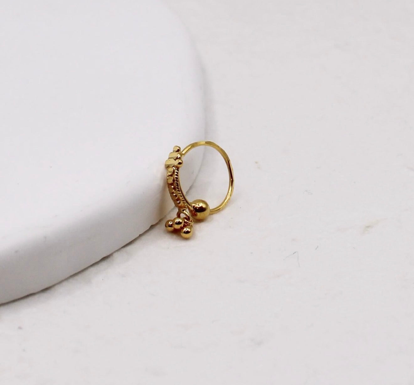 Golden Dangly Hoop | 9mm
