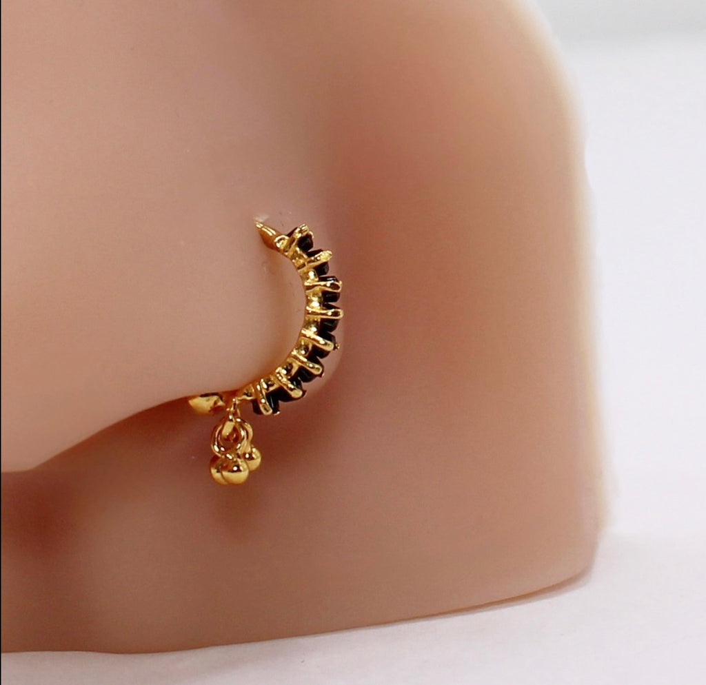 All Black Dangly Hoop