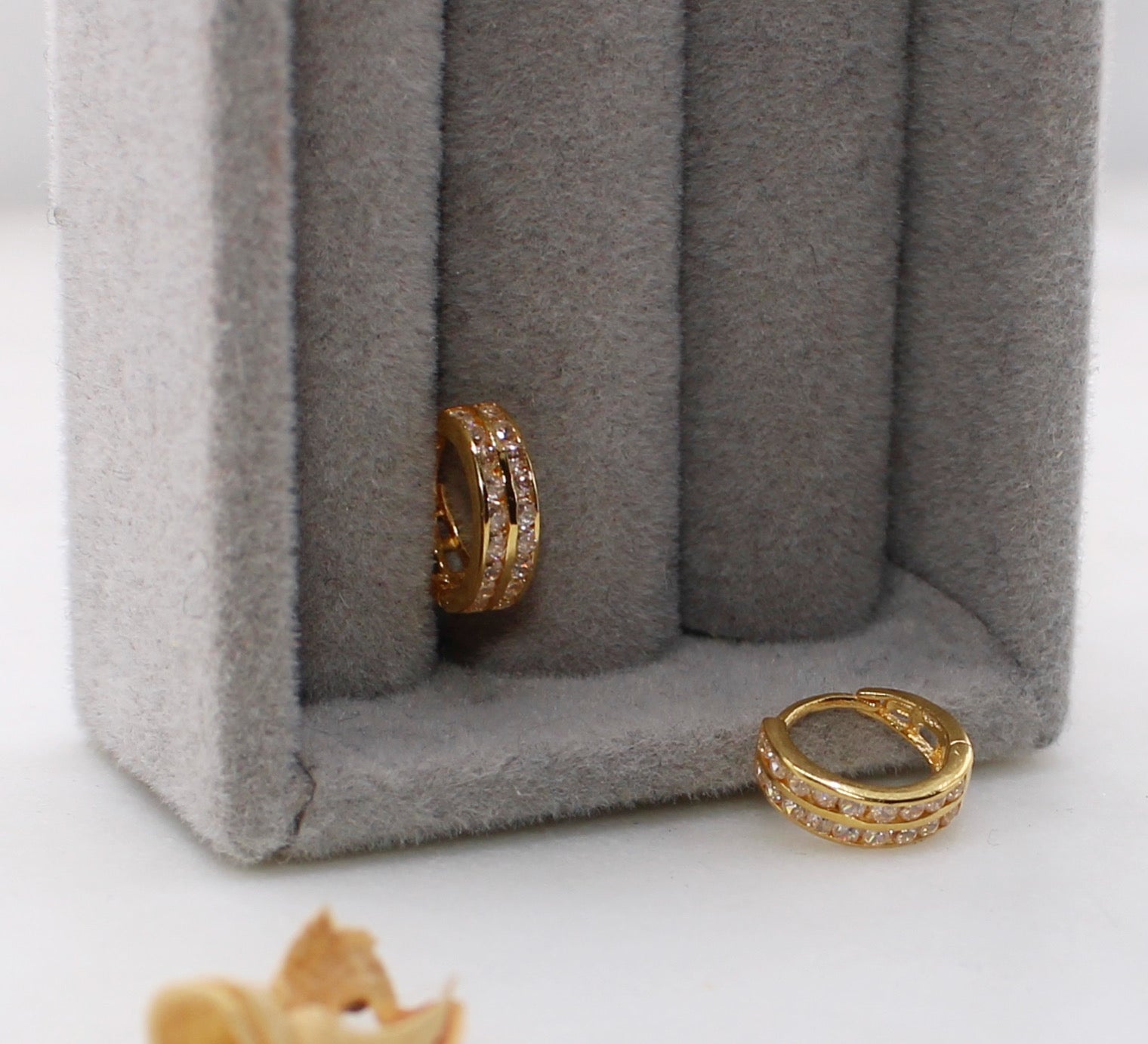 Chanel Stone Set Huggies | 8.5mm