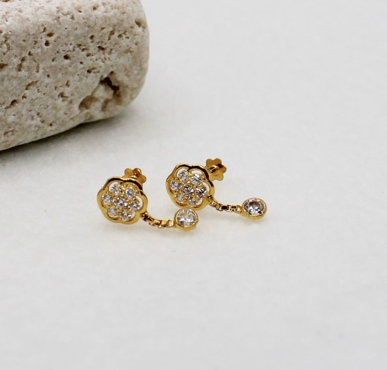 Small Sparkle Drop Studs | 18carat