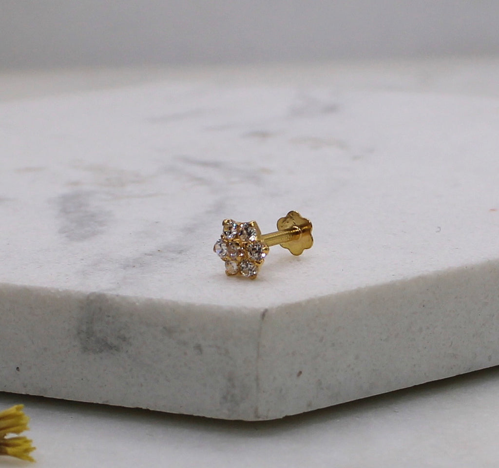 CZ Flower Stud | 4mm