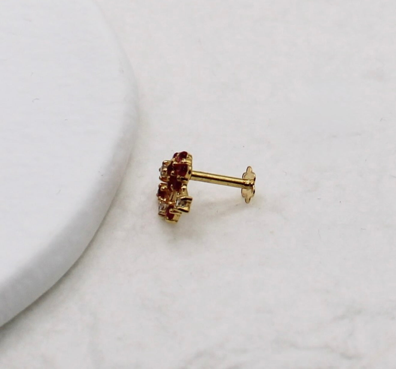 Pink Crescent Stud