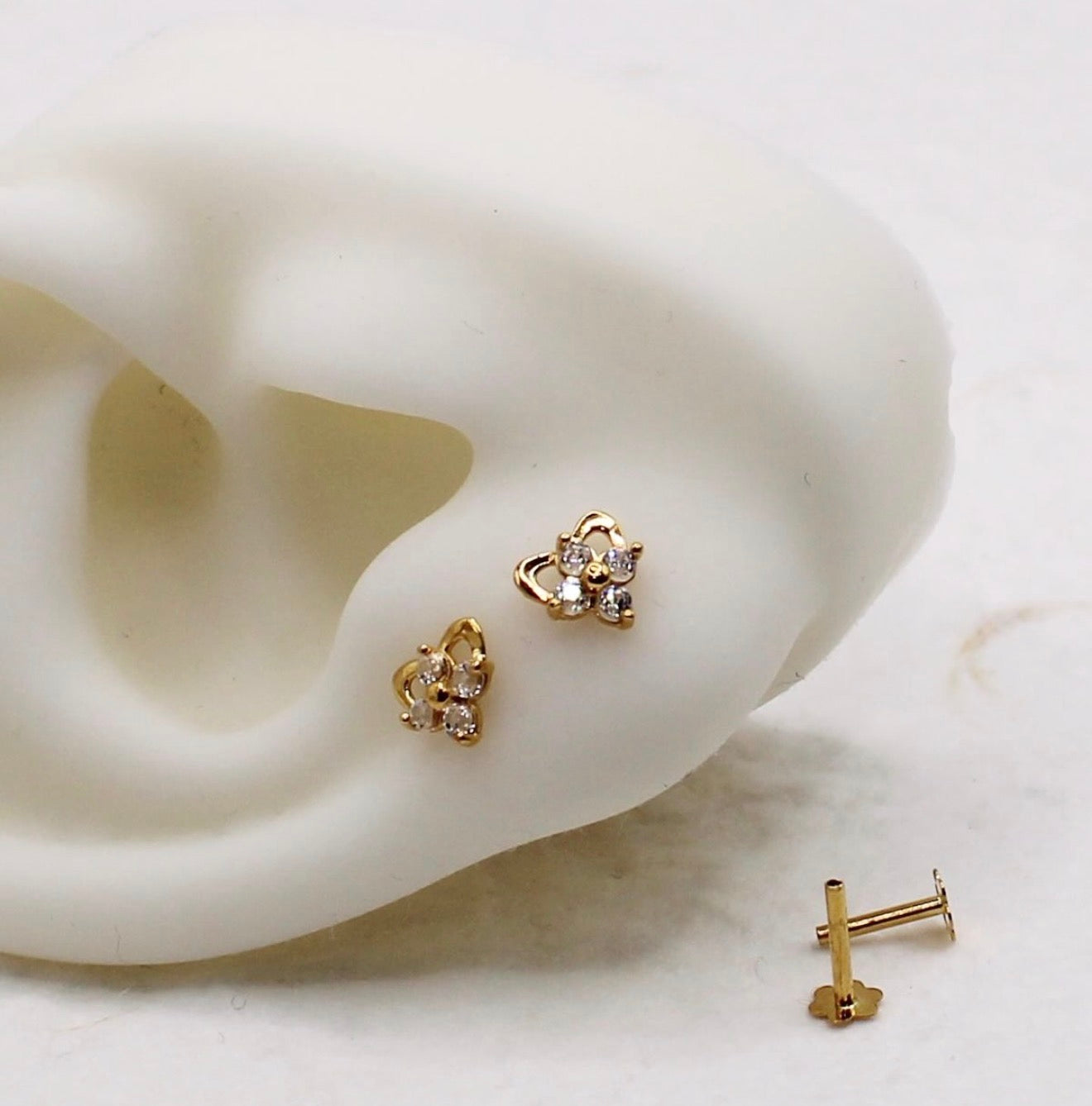 Diamanté Heart Studs