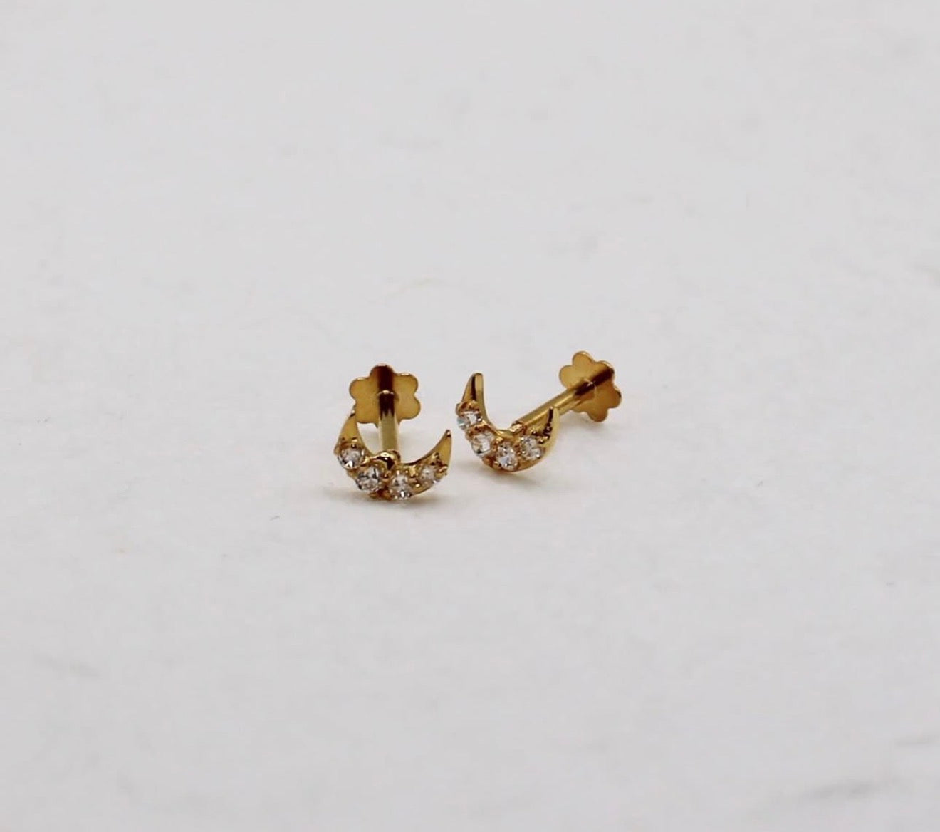 Sparkly Moon Studs