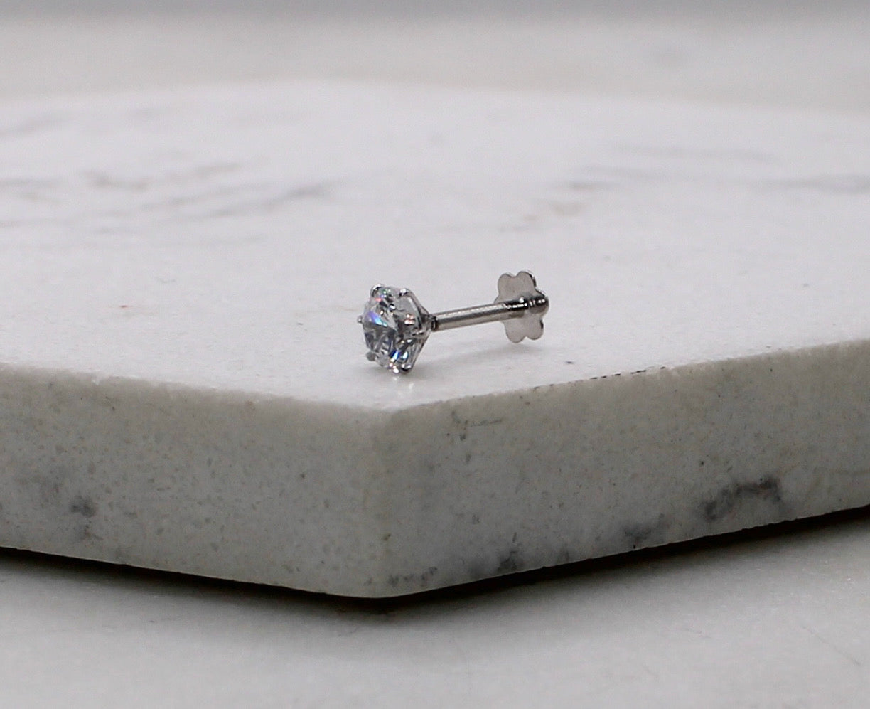 4mm Rhodium Stud