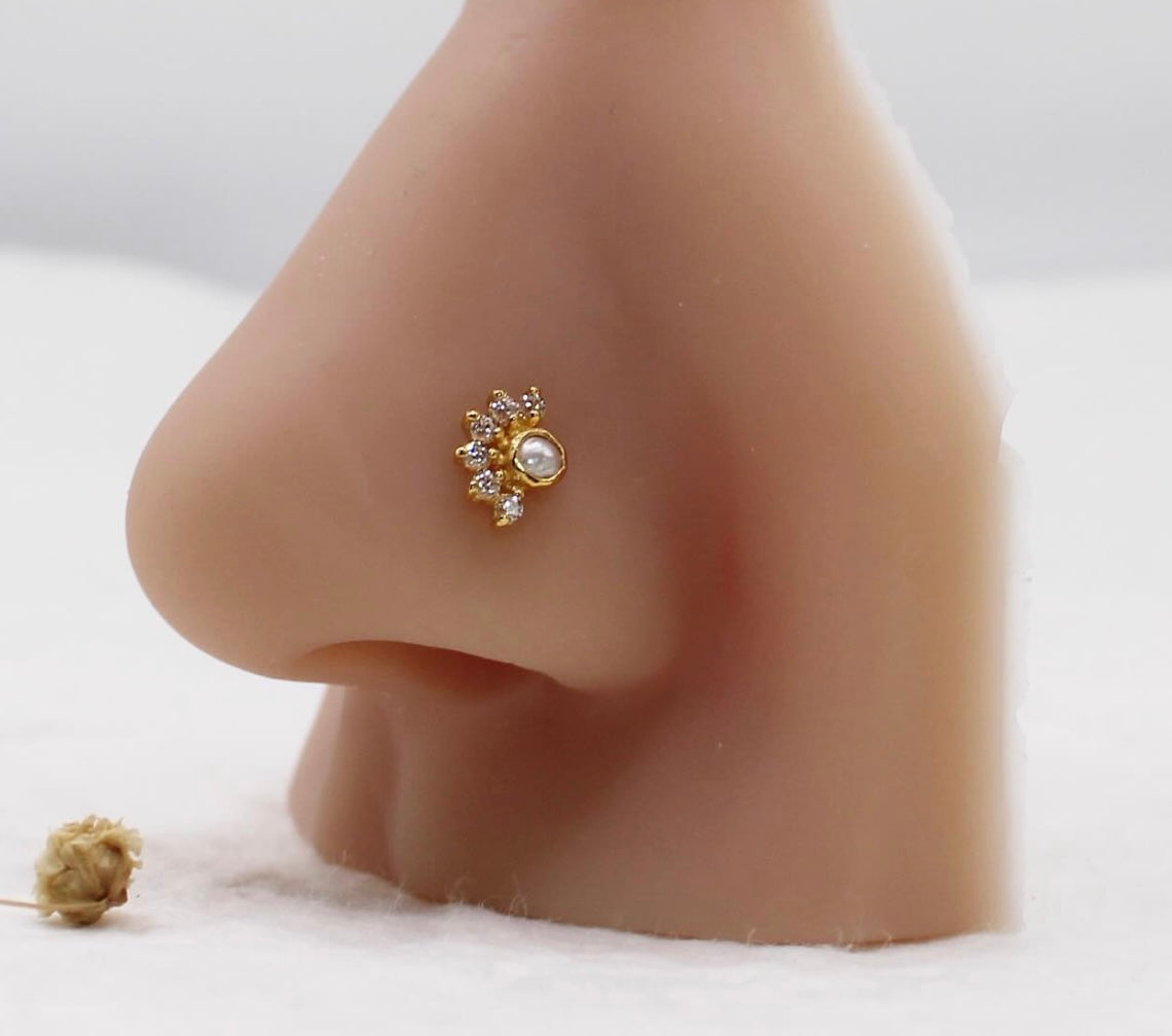 Pearl Crescent Stud